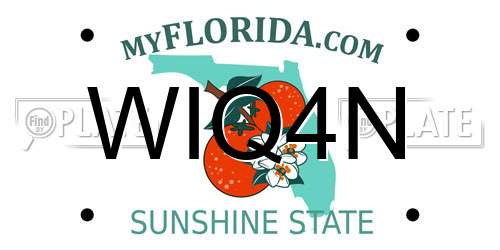 WIQ4N Florida License Plate