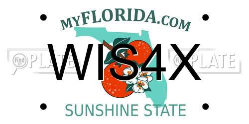 WIS4X Florida License Plate