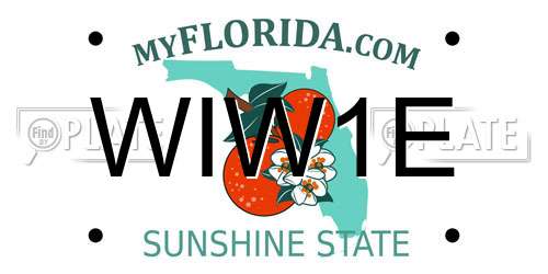 WIW1E Florida License Plate