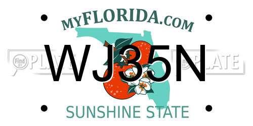 WJ35N Florida License Plate