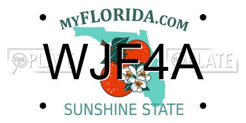 WJF4A Florida License Plate