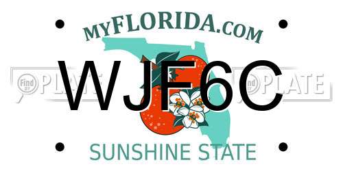 WJF6C Florida License Plate