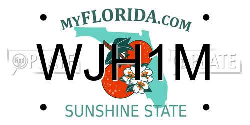 WJH1M Florida License Plate