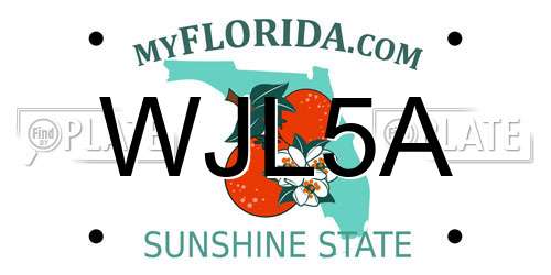 WJL5A Florida License Plate