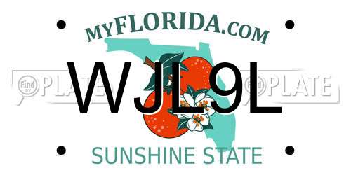 WJL9L Florida License Plate