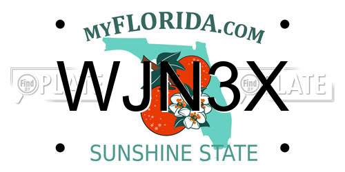 WJN3X Florida License Plate