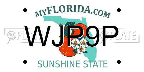 WJP9P Florida License Plate