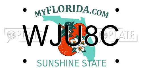 WJU8C Florida License Plate