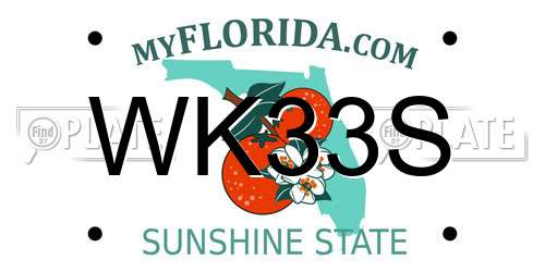WK33S Florida License Plate