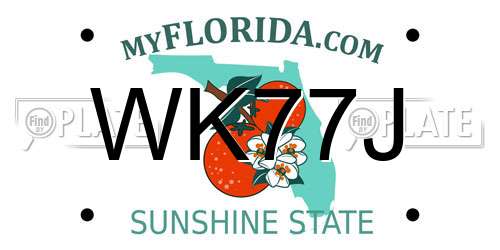 WK77J Florida License Plate