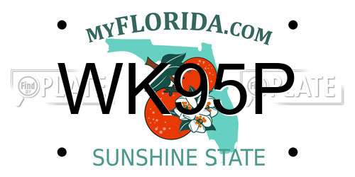 WK95P Florida License Plate