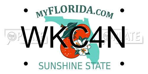 WKC4N Florida License Plate