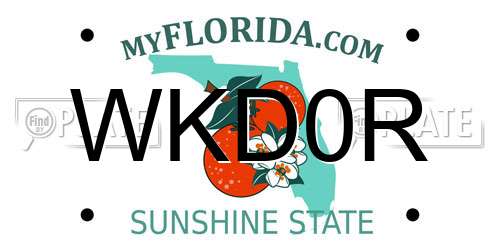 WKD0R Florida License Plate