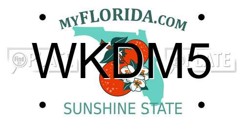 WKDM5 Florida License Plate