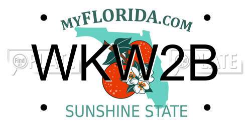 WKW2B Florida License Plate