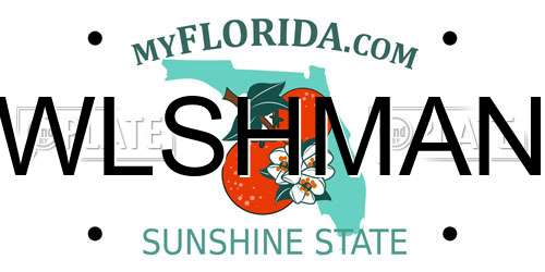 WLSHMAN Florida License Plate