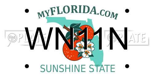 WN11N Florida License Plate