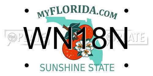 WN18N Florida License Plate
