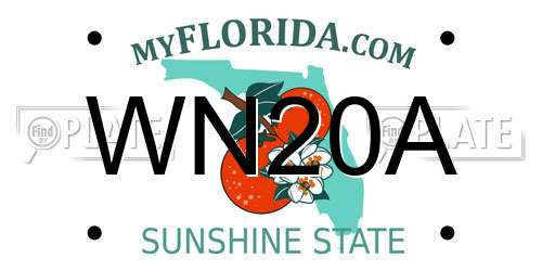 WN20A Florida License Plate