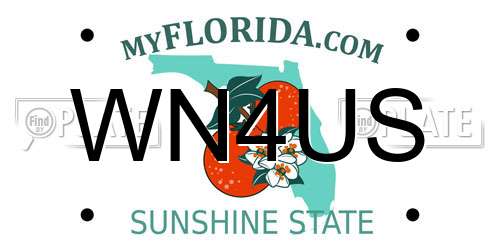 WN4US Florida License Plate
