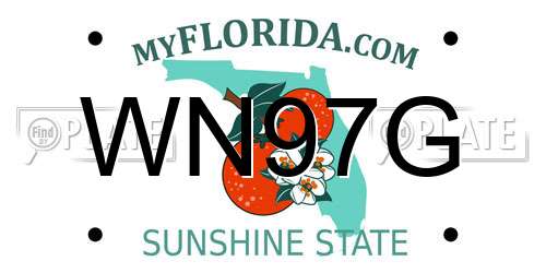 WN97G Florida License Plate