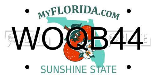 WOQB44 Florida License Plate