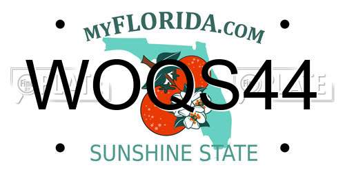 WOQS44 Florida License Plate