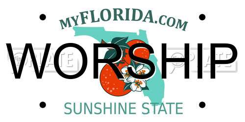 WORSHIP Florida License Plate