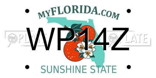 WP14Z Florida License Plate