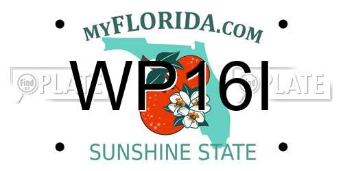 WP16I Florida License Plate