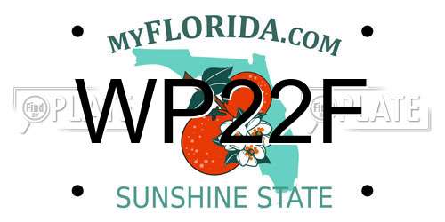 WP22F Florida License Plate
