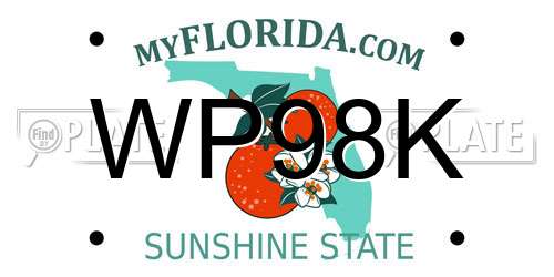 WP98K Florida License Plate