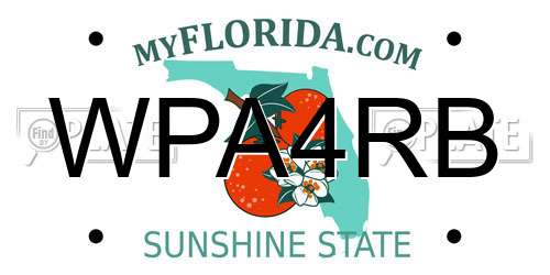 WPA4RB Florida License Plate