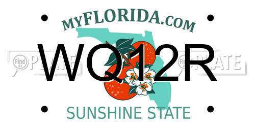 WQ12R Florida License Plate