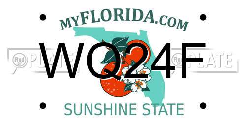 WQ24F Florida License Plate