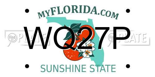 WQ27P Florida License Plate