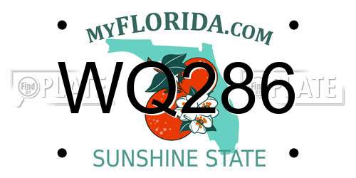 WQ286 Florida License Plate