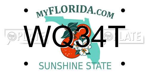 WQ34T Florida License Plate