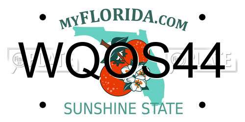 WQOS44 Florida License Plate