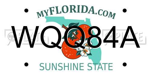 WQQ84A Florida License Plate