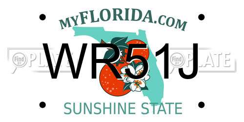 WR51J Florida License Plate