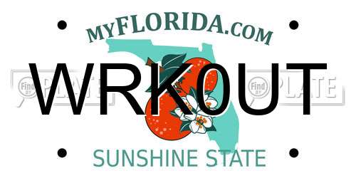 WRK0UT Florida License Plate