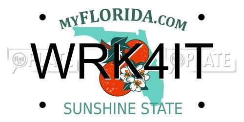 WRK4IT Florida License Plate
