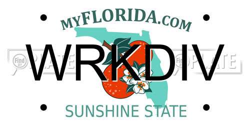 WRKDIV Florida License Plate