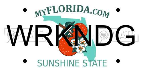 WRKNDG Florida License Plate