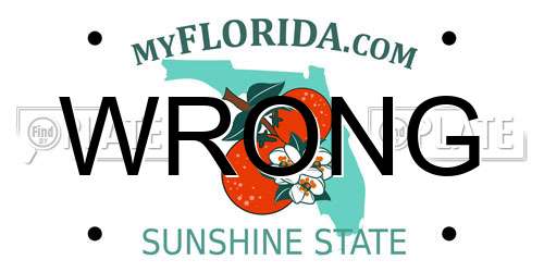 WRONG Florida License Plate