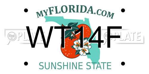 WT14F Florida License Plate