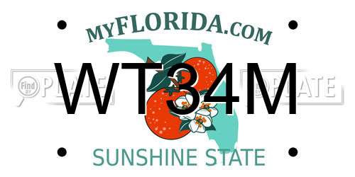 WT34M Florida License Plate