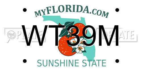 WT39M Florida License Plate