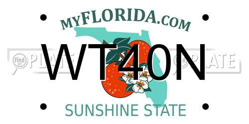 WT40N Florida License Plate